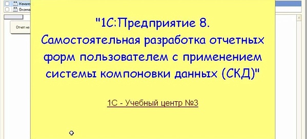Разработка отчетных форм с применением СКД